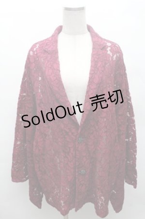 画像: REZEN / レース和袖ジャケット  ワイン S-26-02-23-038-PU-JA-AS-ZS