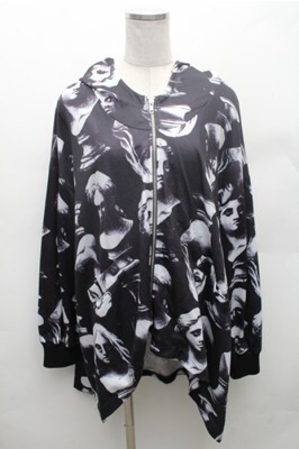 画像1: Drug Honey / 石膏像パーカー  黒Ｘ白 S-26-02-23-039-PU-TO-AS-ZS (1)