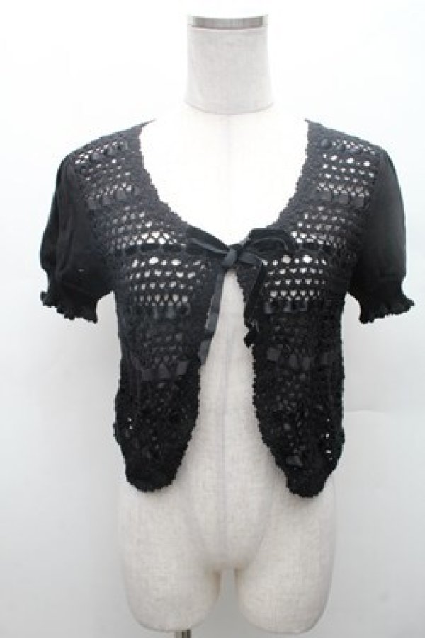 画像1: Emily Temple cute / はしごリボンボレロ  黒 S-26-02-23-041-ET-TO-HR-ZS (1)