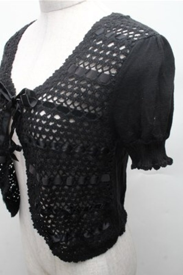 画像3: Emily Temple cute / はしごリボンボレロ  黒 S-26-02-23-041-ET-TO-HR-ZS (3)