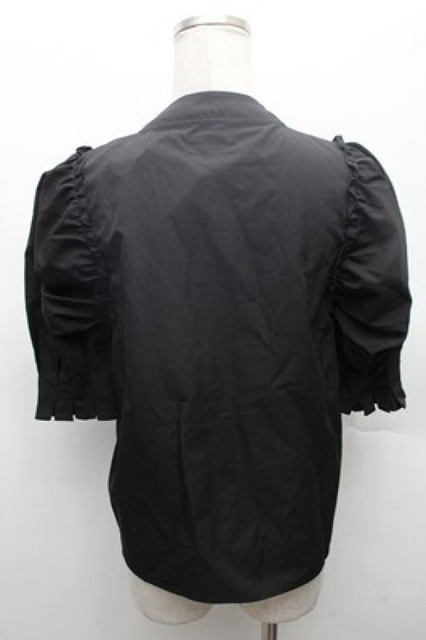 画像2: evelyn / ボウタイパフスリーブブラウス  黒 S-26-02-23-042-LO-BL-HR-ZS (2)