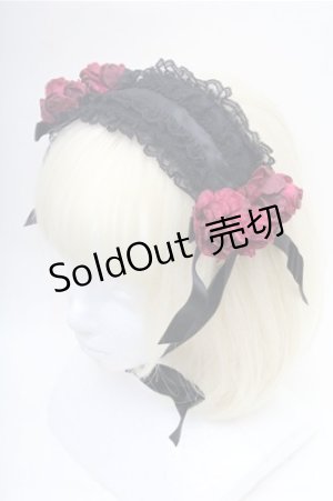 画像: metamorphose / ローズコサージュヘッドドレス  黒 S-26-02-23-006-ME-AC-HR-ZS