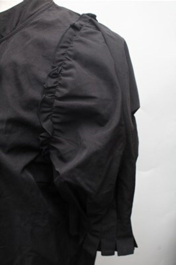 画像3: evelyn / ボウタイパフスリーブブラウス  黒 S-26-02-23-042-LO-BL-HR-ZS (3)