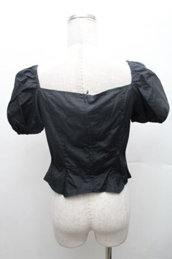 画像2: MIHO MATSUDA / パフ袖カットソー  黒 S-26-02-23-043-GO-TS-HR-ZS (2)