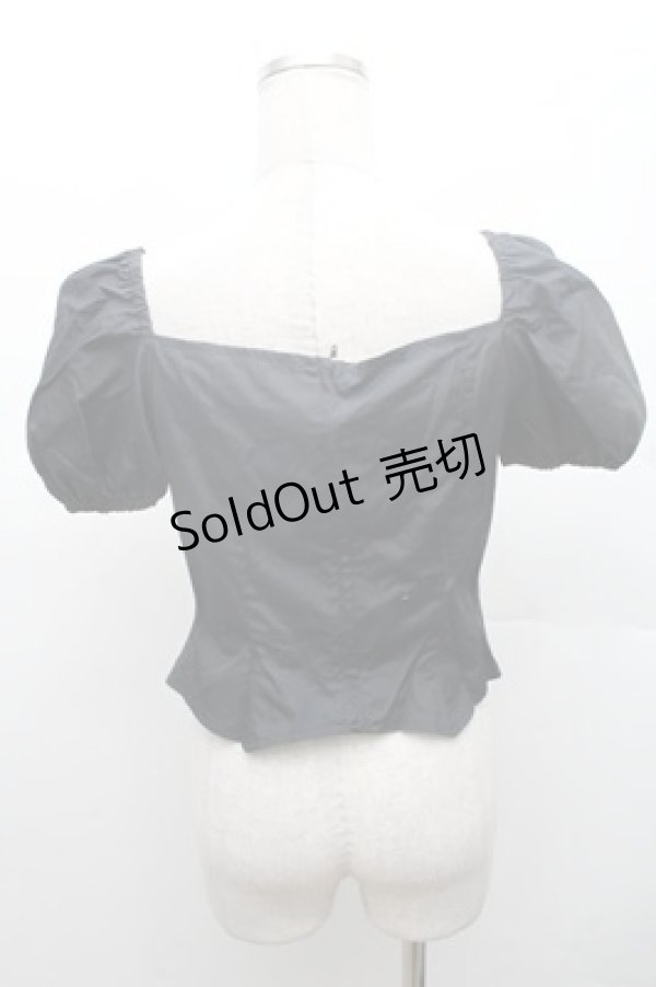 画像2: MIHO MATSUDA / パフ袖カットソー  黒 S-26-02-23-043-GO-TS-HR-ZS (2)