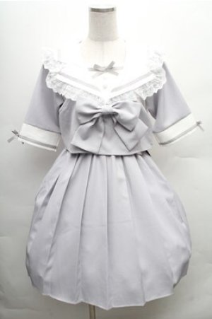 画像: DearMyLove / レースフリルリボン学園ワンピース  サックス S-26-02-23-045-EL-OP-AS-ZS