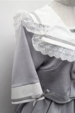 画像4: DearMyLove / レースフリルリボン学園ワンピース  サックス S-26-02-23-045-EL-OP-AS-ZS (4)