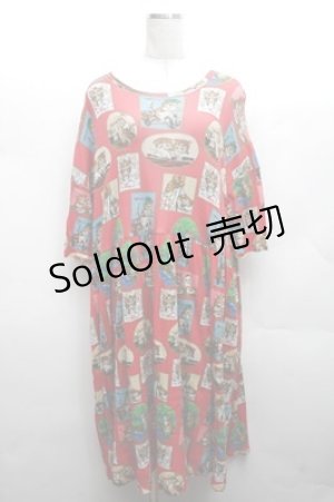 画像: Franche Lippee / タペストリーワンピース 3L レッド S-26-02-23-048-LO-OP-HR-ZS