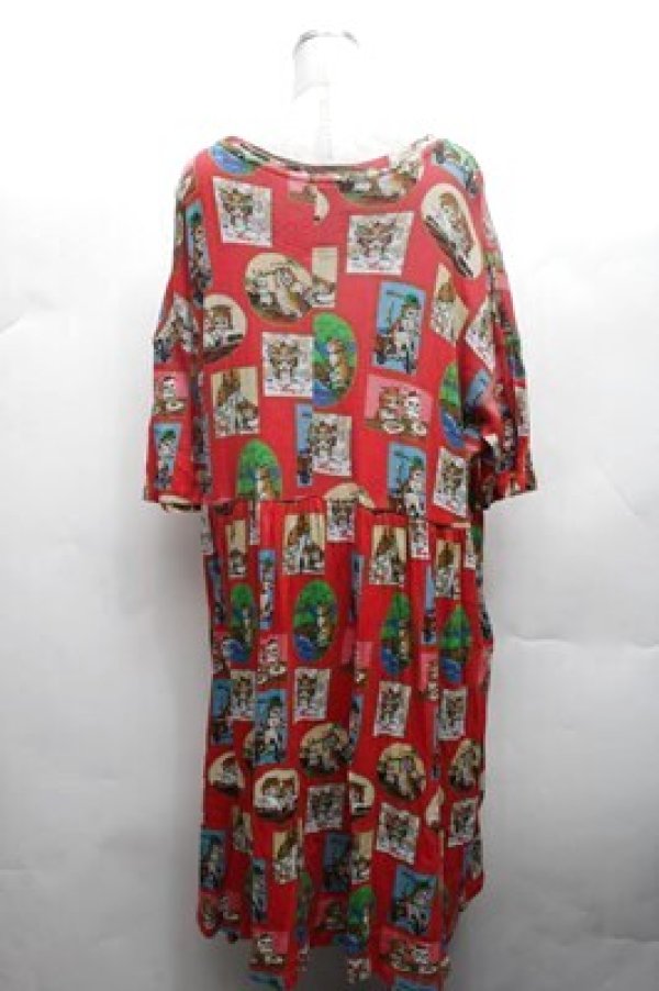 画像2: Franche Lippee / タペストリーワンピース 3L レッド S-26-02-23-048-LO-OP-HR-ZS (2)