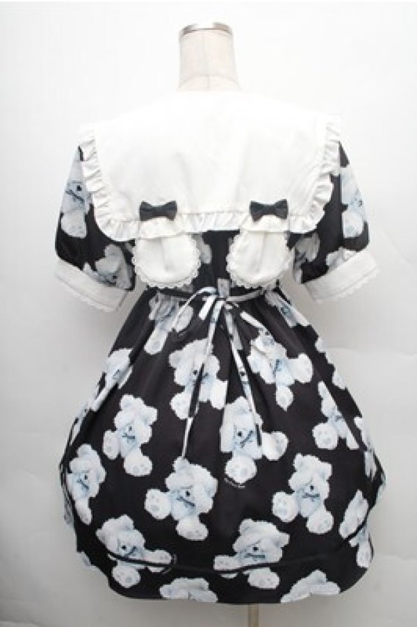 画像2: Deary / くま耳セーラーワンピース  黒ｘ白 S-26-02-23-052-LO-OP-AS-ZS (2)