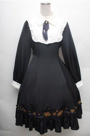 画像: Amavel / Histoire Osmanthusワンピース  紺 S-26-02-23-053-CA-OP-AS-ZS