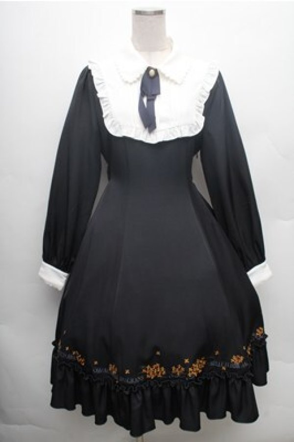 画像1: Amavel / Histoire Osmanthusワンピース  紺 S-26-02-23-053-CA-OP-AS-ZS (1)