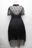 画像2: Ank Rouge / プリーツレースワンピース  黒 S-26-02-23-054-CA-OP-HR-ZS (2)