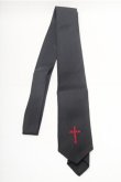 画像1: BPN / クロス刺繍ネクタイ  黒 S-26-02-23-008-GO-AC-HR-ZS (1)