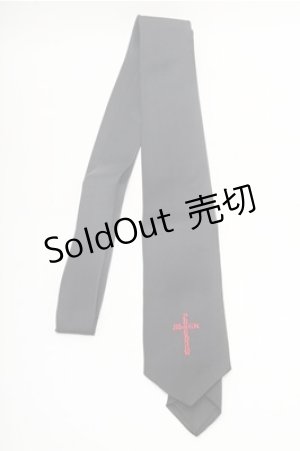 画像: BPN / クロス刺繍ネクタイ  黒 S-26-02-23-008-GO-AC-HR-ZS