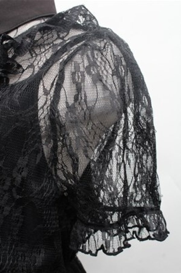 画像4: Ank Rouge / プリーツレースワンピース  黒 S-26-02-23-054-CA-OP-HR-ZS (4)