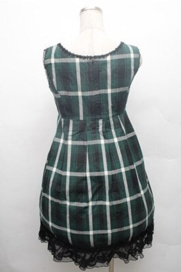 画像2: MIHO MATSUDA / チェックジャンパースカート  グリーン S-26-02-23-057-GO-OP-HR-ZS (2)