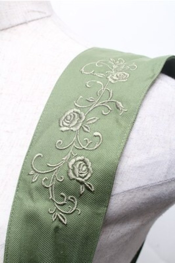 画像3: axes femme / ローズ刺繍サス付きスカート  グリーン S-26-02-23-059-AX-SK-HR-ZS (3)