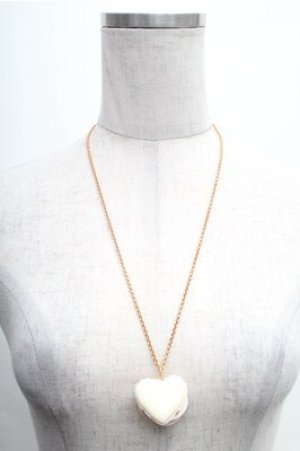 画像: Q-pot. / ラブハートバニラミルクマカロンネックレス  白 S-26-02-23-009-QP-AC-AS-ZS