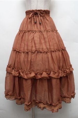 画像: axes femme / シアーティアードスカート  オレンジ S-26-02-23-062-AX-SK-HR-ZS