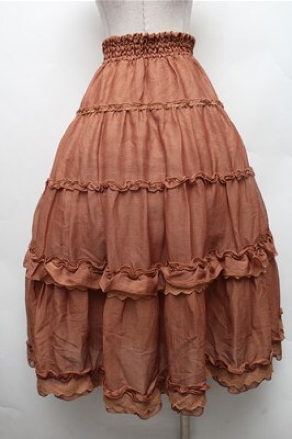 画像2: axes femme / シアーティアードスカート  オレンジ S-26-02-23-062-AX-SK-HR-ZS (2)