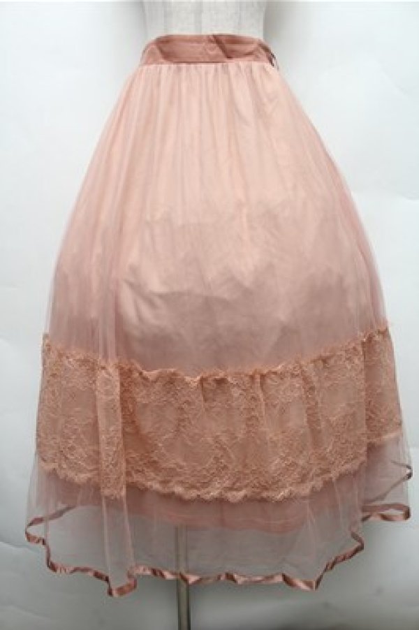 画像1: axes femme / レース×チュールスカート  ピンク S-26-02-23-063-AX-SK-HR-ZS (1)