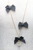 画像2: m petit by misako / AMリボンビジューネックレス  黒 S-26-02-23-010-LO-AC-AS-ZS (2)