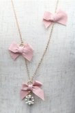 画像2: m petit by misako / AMリボンビジューネックレス  ピンク S-26-02-23-011-LO-AC-AS-ZS (2)