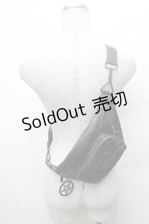 画像: KILL STAR / レザーボディバッグ  黒 S-26-02-23-021-SL-BG-HR-ZS