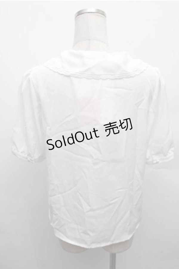 画像2: Fi.n.t / リトルローズ刺繍カットワーク衿ブラウス  白 S-26-02-23-027-CA-BL-HR-ZS (2)