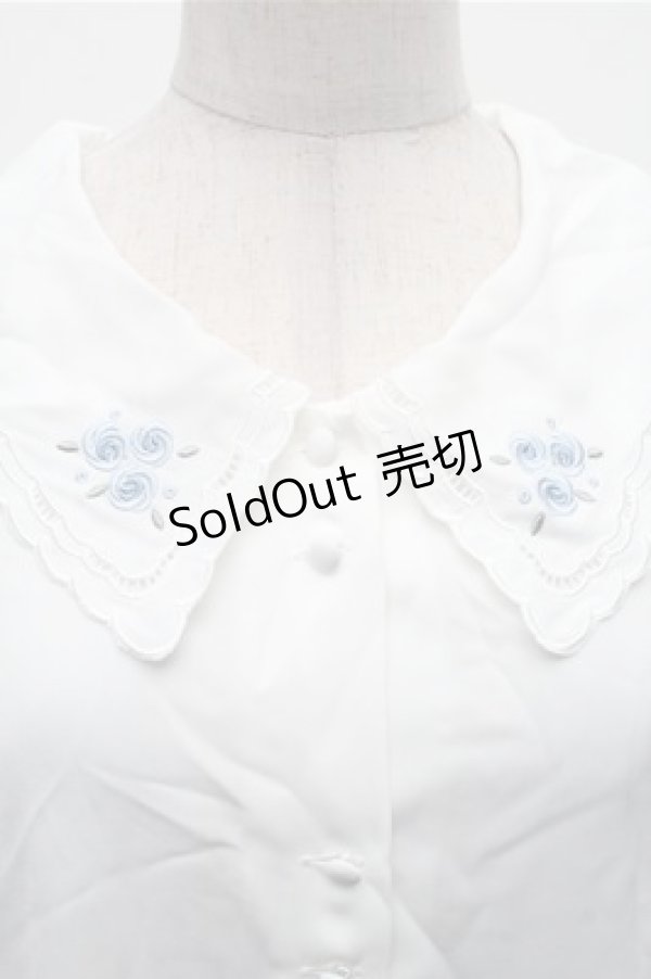 画像3: Fi.n.t / リトルローズ刺繍カットワーク衿ブラウス  白 S-26-02-23-027-CA-BL-HR-ZS (3)