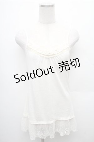 画像: axes femme / リボン付きロングキャミ  オフ S-26-02-23-031-AX-TO-AS-ZS