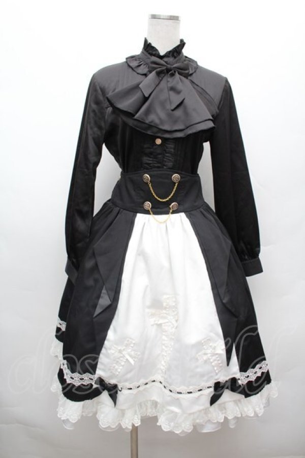 画像4: LOLITA / ブラウス+ケープ+スカートセット  黒ｘ白 S-26-02-25-035-LO-OP-AS-ZS (4)