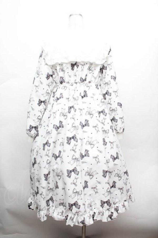 画像3: Lovely Tency / 眞白ありすコラボ/リボンプリントワンピース L 白 S-26-02-25-041-LO-OP-AS-ZS (3)