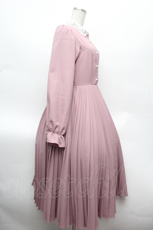 画像2: m petit by misako / AM*レースエリプリーツワンピース M ピンク S-26-02-25-042-LO-OP-TE-ZS (2)