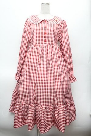 画像: LOLITA / ギンガムワンピース  赤ｘ白 S-26-02-25-044-LO-OP-AS-ZS