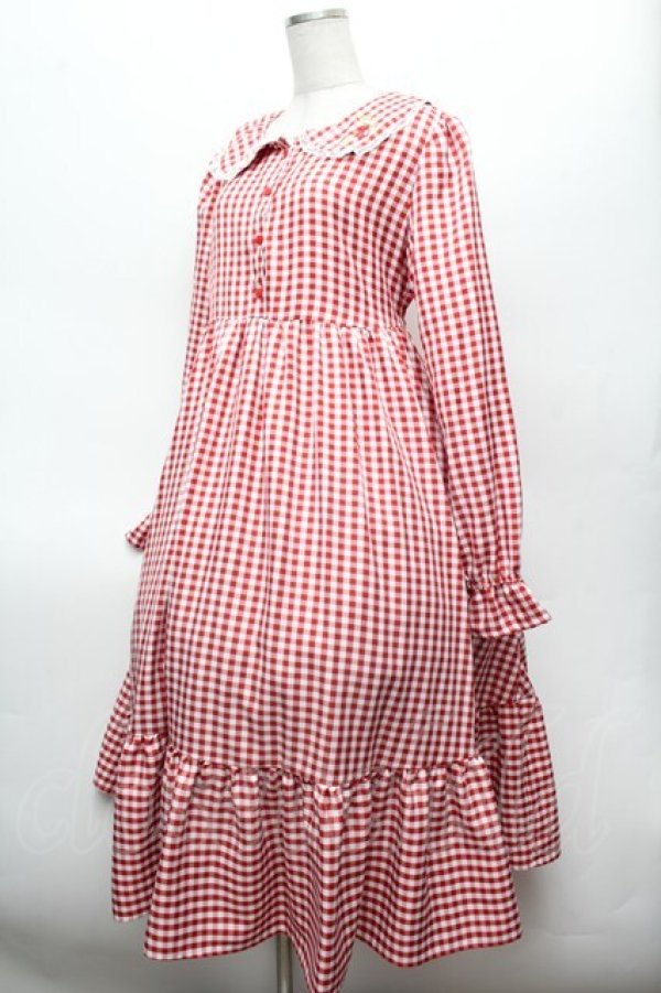 画像2: LOLITA / ギンガムワンピース  赤ｘ白 S-26-02-25-044-LO-OP-AS-ZS (2)
