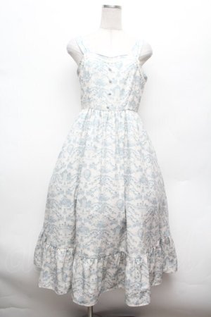 画像: m petit by misako / MSKトワルドジュイジャンパースカート M オフ×サックス S-26-02-25-048-LO-SK-TE-ZS