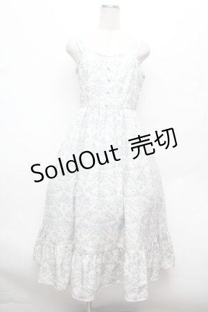 画像: m petit by misako / MSKトワルドジュイジャンパースカート M オフ×サックス S-26-02-25-048-LO-SK-TE-ZS