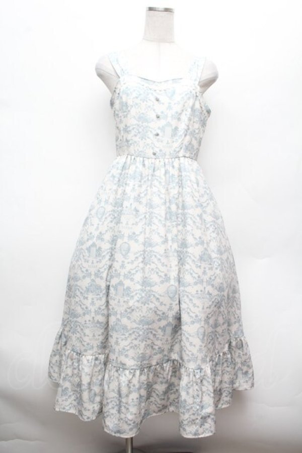 画像1: m petit by misako / MSKトワルドジュイジャンパースカート M オフ×サックス S-26-02-25-048-LO-SK-TE-ZS (1)