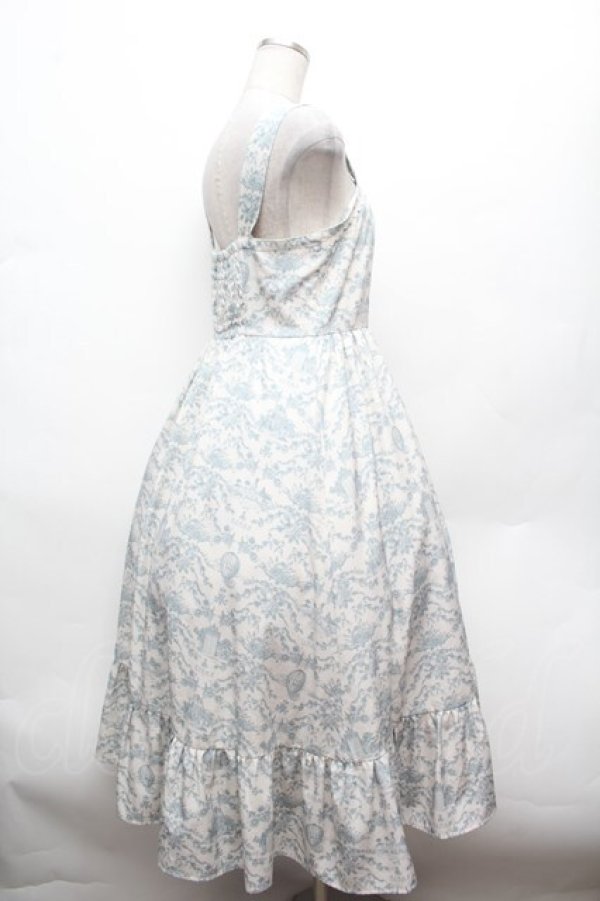 画像3: m petit by misako / MSKトワルドジュイジャンパースカート M オフ×サックス S-26-02-25-048-LO-SK-TE-ZS (3)