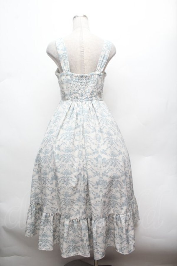 画像4: m petit by misako / MSKトワルドジュイジャンパースカート M オフ×サックス S-26-02-25-048-LO-SK-TE-ZS (4)