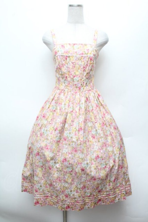 画像1: K211148 / 花柄サンドレス  ピンク S-26-02-25-049-LO-TO-TE-ZS (1)