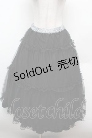 画像: m petit by misako / NINA'Sギャザースカート L 黒×白 S-26-02-25-052-LO-SK-TE-ZS