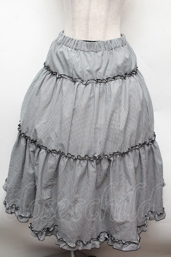 画像3: m petit by misako / NINA'Sギャザースカート L 黒×白 S-26-02-25-052-LO-SK-TE-ZS (3)