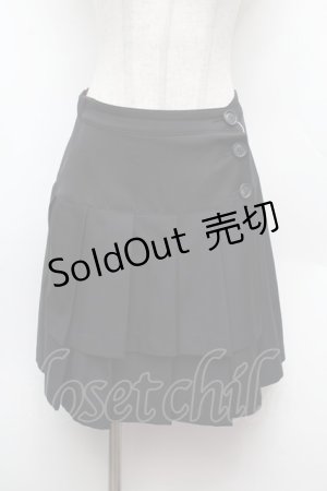 画像: MILK / 裾プリーツスカート  黒 S-26-02-25-053-ML-SK-AS-ZS