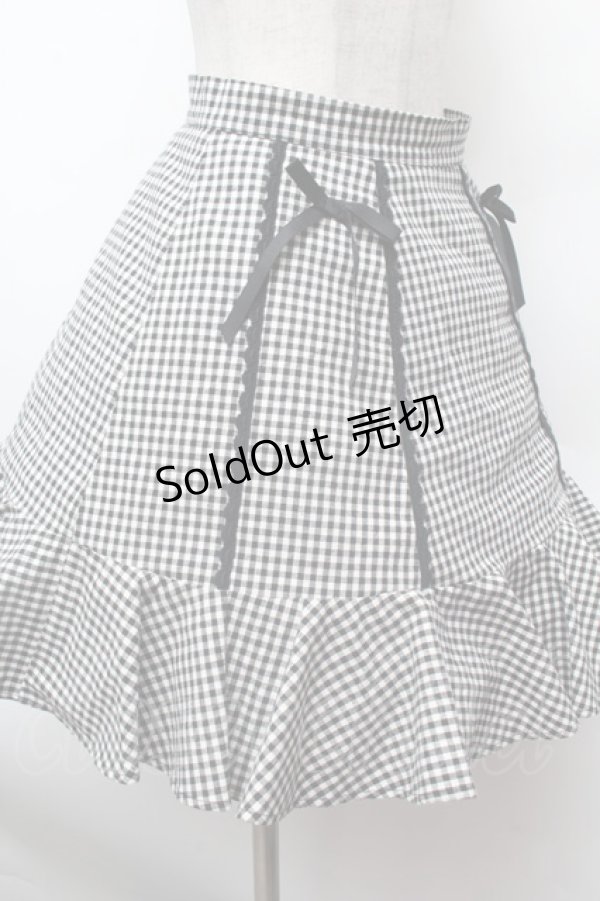 画像2: evelyn / ギンガムチェックスカート M 黒ｘ白 S-26-02-25-056-LO-SK-HR-ZS (2)