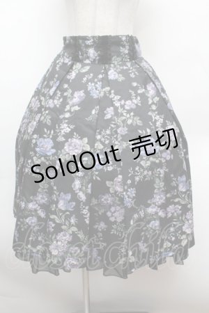 画像: axes femme / ローズ柄タックスカート  黒 S-26-02-25-057-AX-SK-HR-ZS