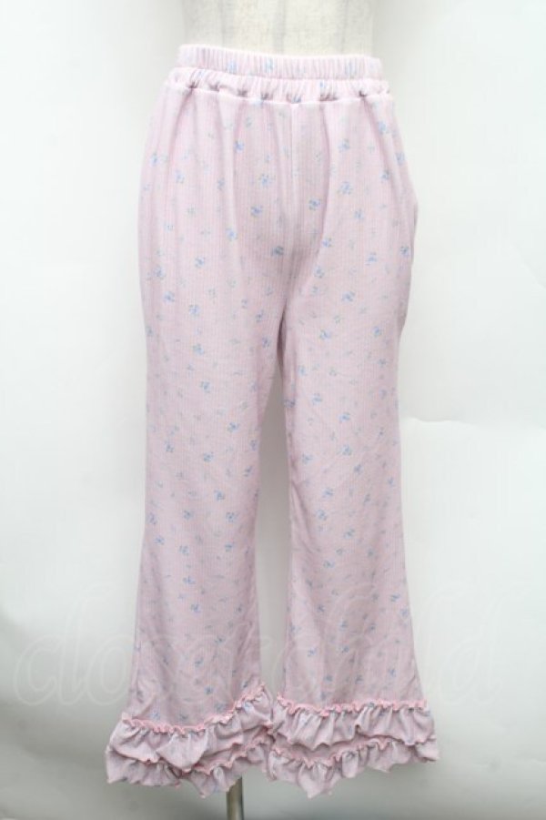 画像1: Candy Stripper / SWEET THINGS FRILL FLARE PANTS  ピンク S-26-02-25-061-PU-PA-HR-ZS (1)