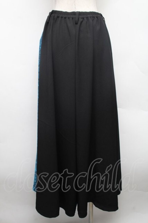 画像2: Deorart / HAKAMA風 アシンメトリーワイドパンツ  黒ｘ青 S-26-02-25-064-PU-PA-AS-ZS (2)